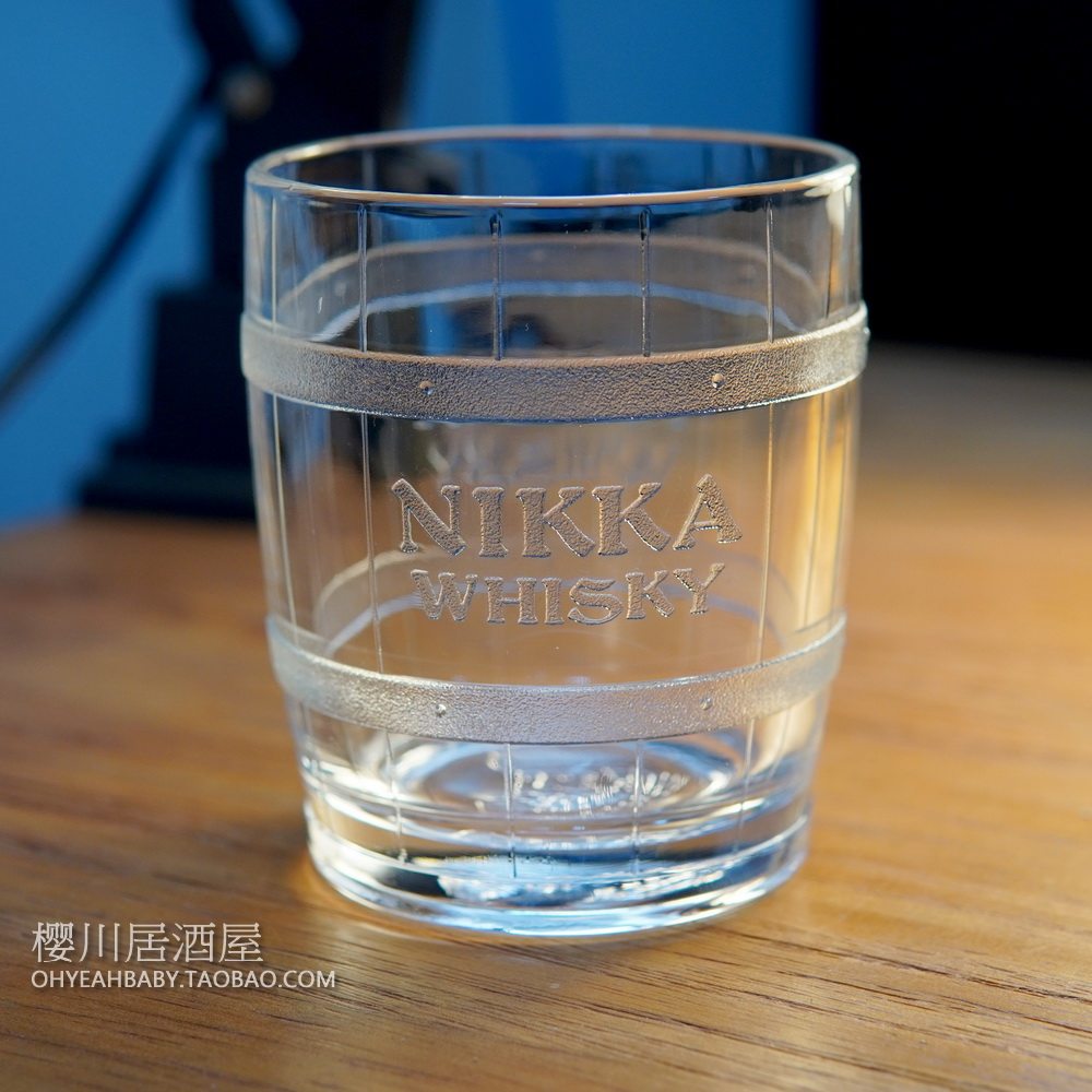 日本NIKKA WHISKY酒桶造型玻璃杯洋酒杯 冰球威士忌酒杯烈酒冰杯