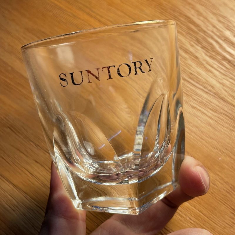 日本进口SUNTORY三得利WHISKEY玻璃杯威士忌酒杯创意杯底带盒