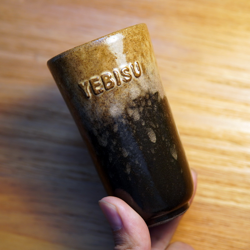 日本SAPPORO三宝乐札幌啤酒YEBISU 浮雕印花惠比寿生啤酒杯陶瓷杯
