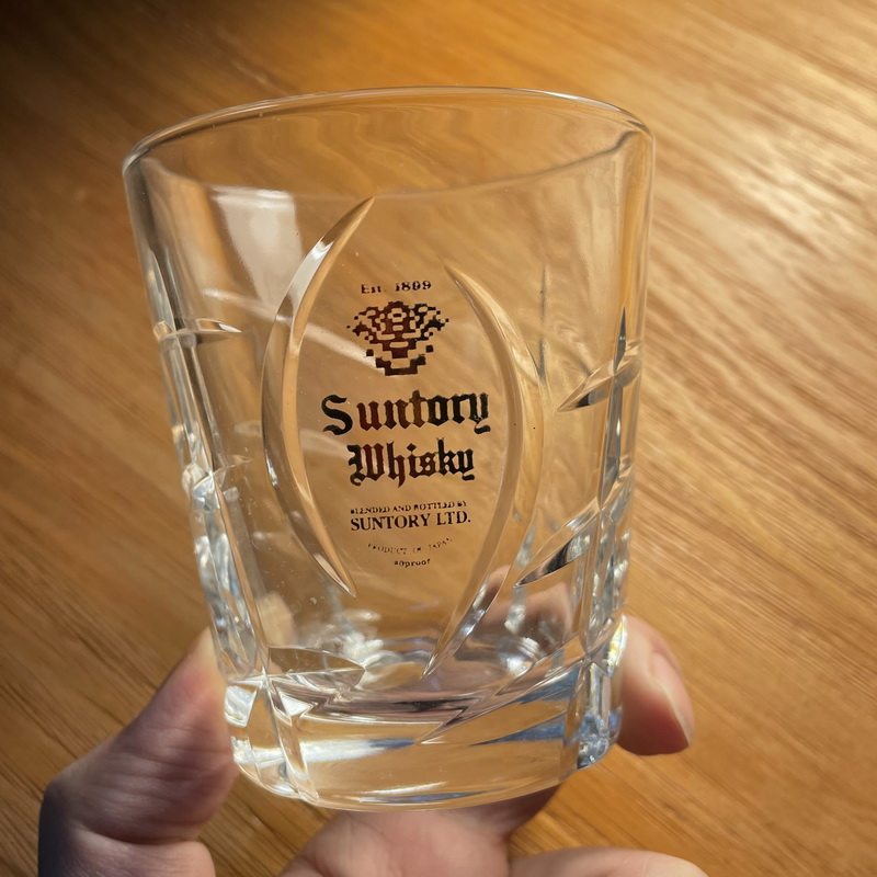 日本三得利SUNTORY LTD WHISKEY龟甲型水晶玻璃威士忌洋酒杯