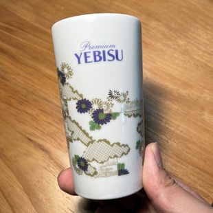 日本进口SAPPORO三宝乐札幌YEBISU惠比寿啤酒杯陶瓷杯 高颜印花