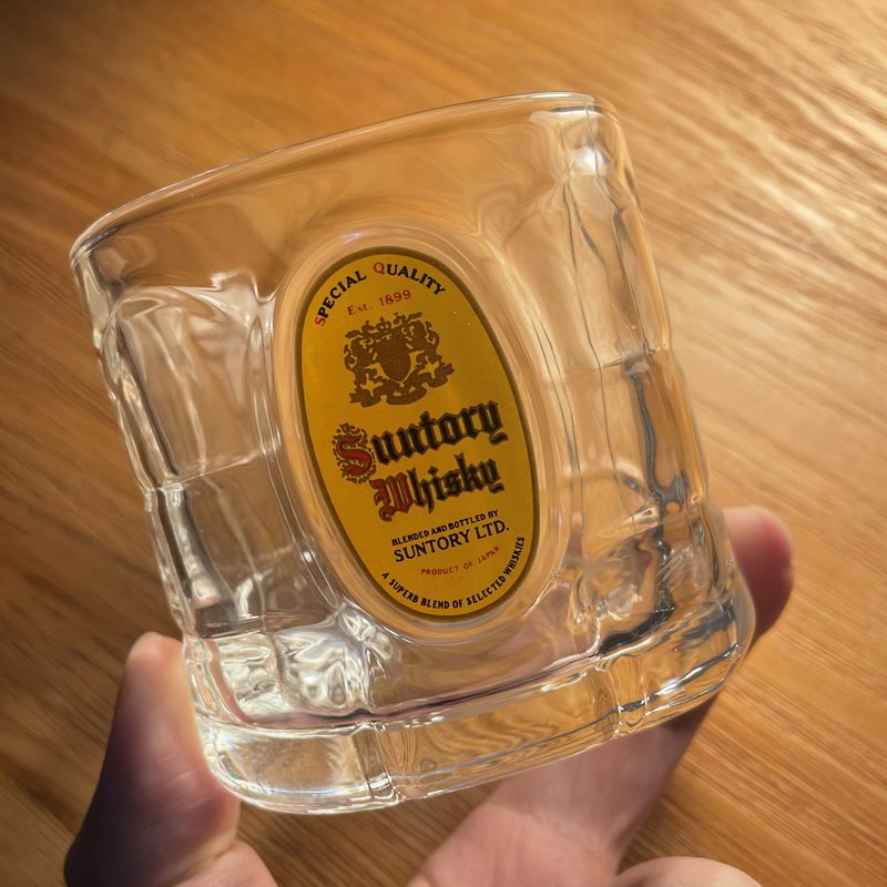 日本进口SUNTORY三得利WHISKEY 角杯龟甲型水晶玻璃杯威士忌酒杯