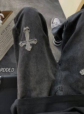 宽松牛仔裤聚酯纤维裤子牛仔裤