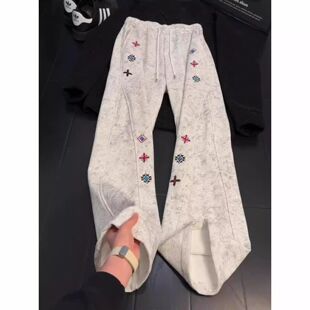 民族风印花扎染裤子男款弯刀卫裤春季新款显高显瘦直筒童装休闲裤