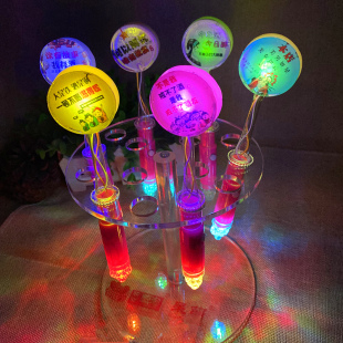 酒吧创意糖果发光棒棒糖呆萌LED酒吧夜场ktv玫瑰话梅七彩闪光七彩