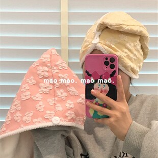 可爱浴室洗头干发帽超强吸水速干不掉毛ins风花朵包头巾家用浴帽