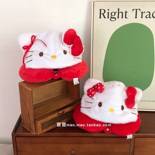 可爱甜美Kitty连帽U型枕护颈枕便携旅行车载飞机睡觉遮光脖子靠枕