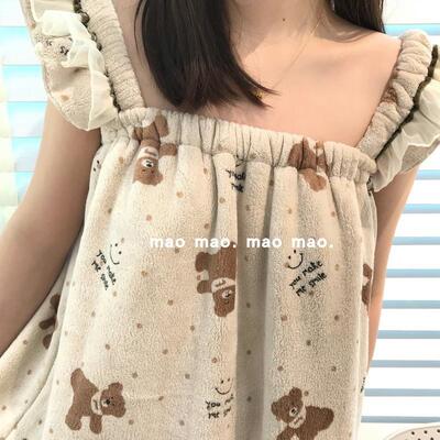 2025新款浴巾浴袍可穿式裹巾毛巾