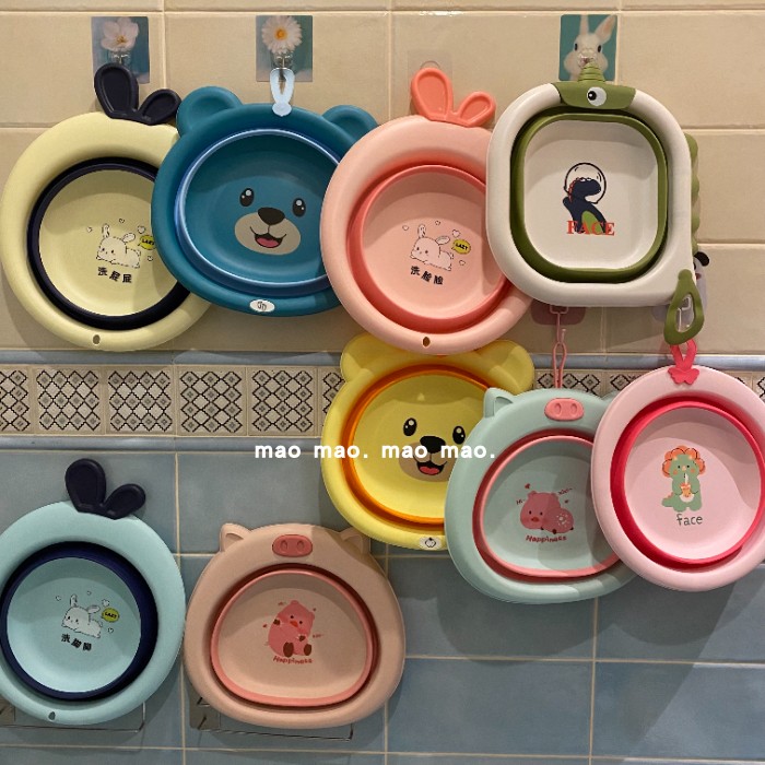 童趣可爱卡通家用小号折叠脸盆创意学生宿舍塑料洗脸盆面盆洗衣盆
