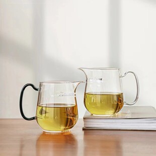 明信唐300ml月牙公道杯大容量杯漏一体简约泡茶器耐 热玻璃绿茶杯