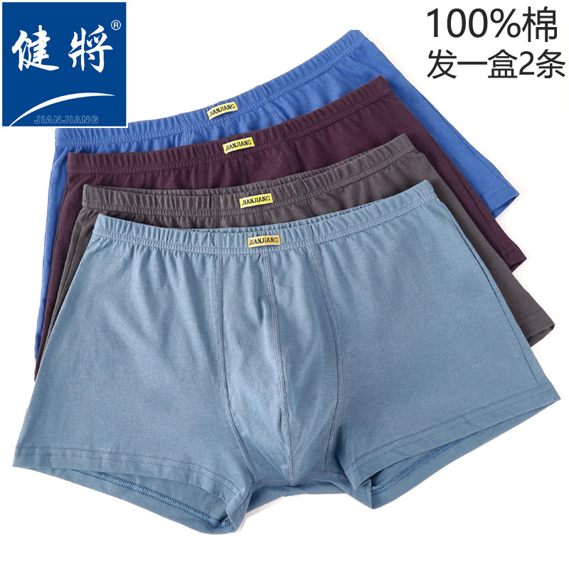 健将平角内裤全棉加深裤裆