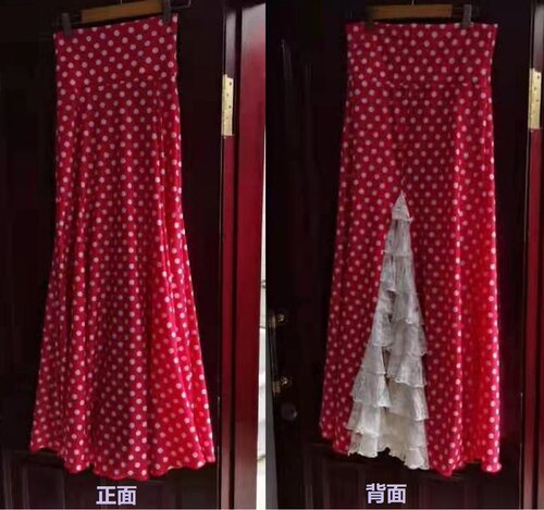 flamenco弗拉门戈舞裙鱼尾裙练习裙佛拉门戈多层蕾丝拼接来图订制
