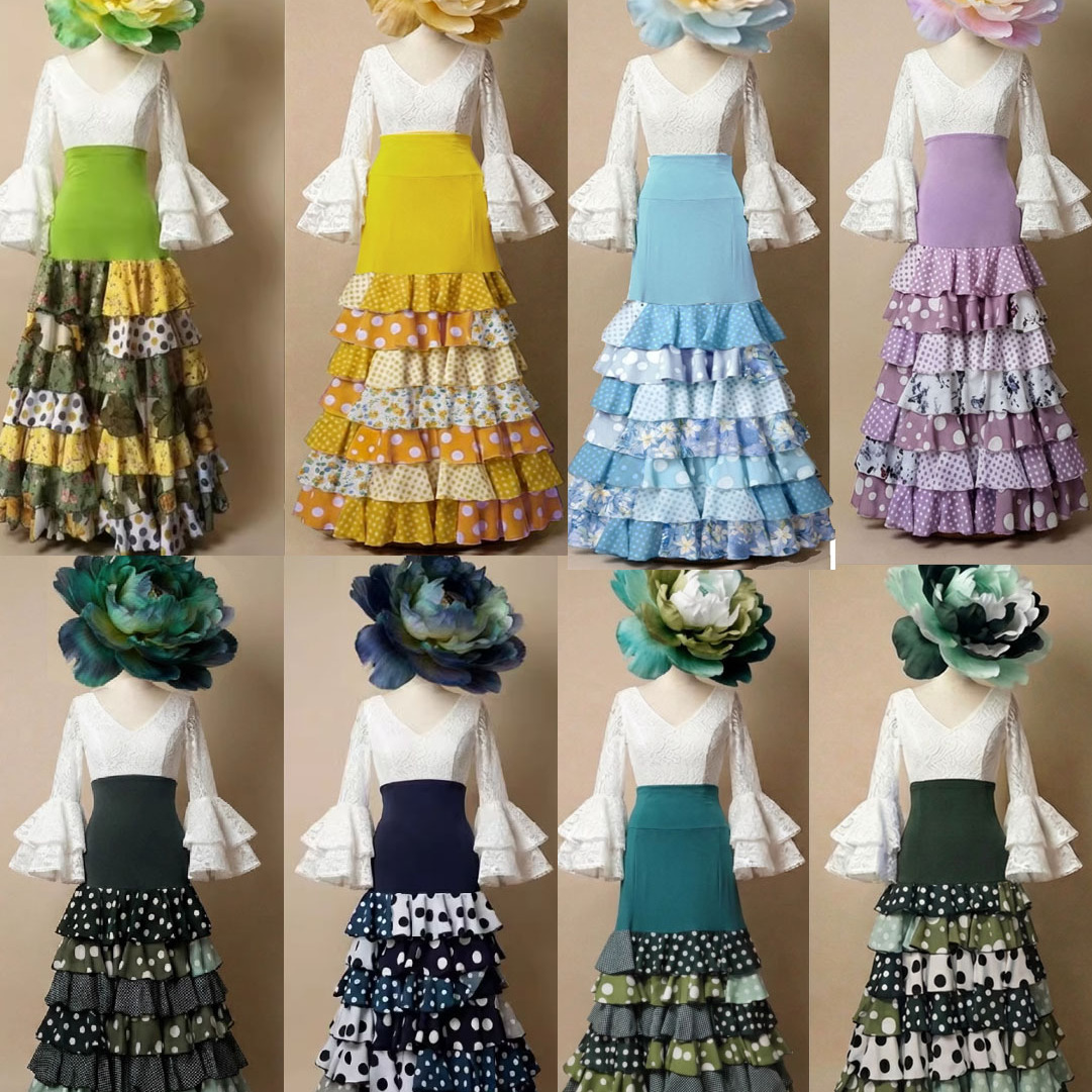 Alma弗拉门戈舞练习裙佛朗不规则