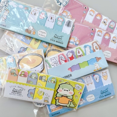 满38元包邮nekoni卡通动物纸便签纸手帐便利贴学生用n次贴小条标