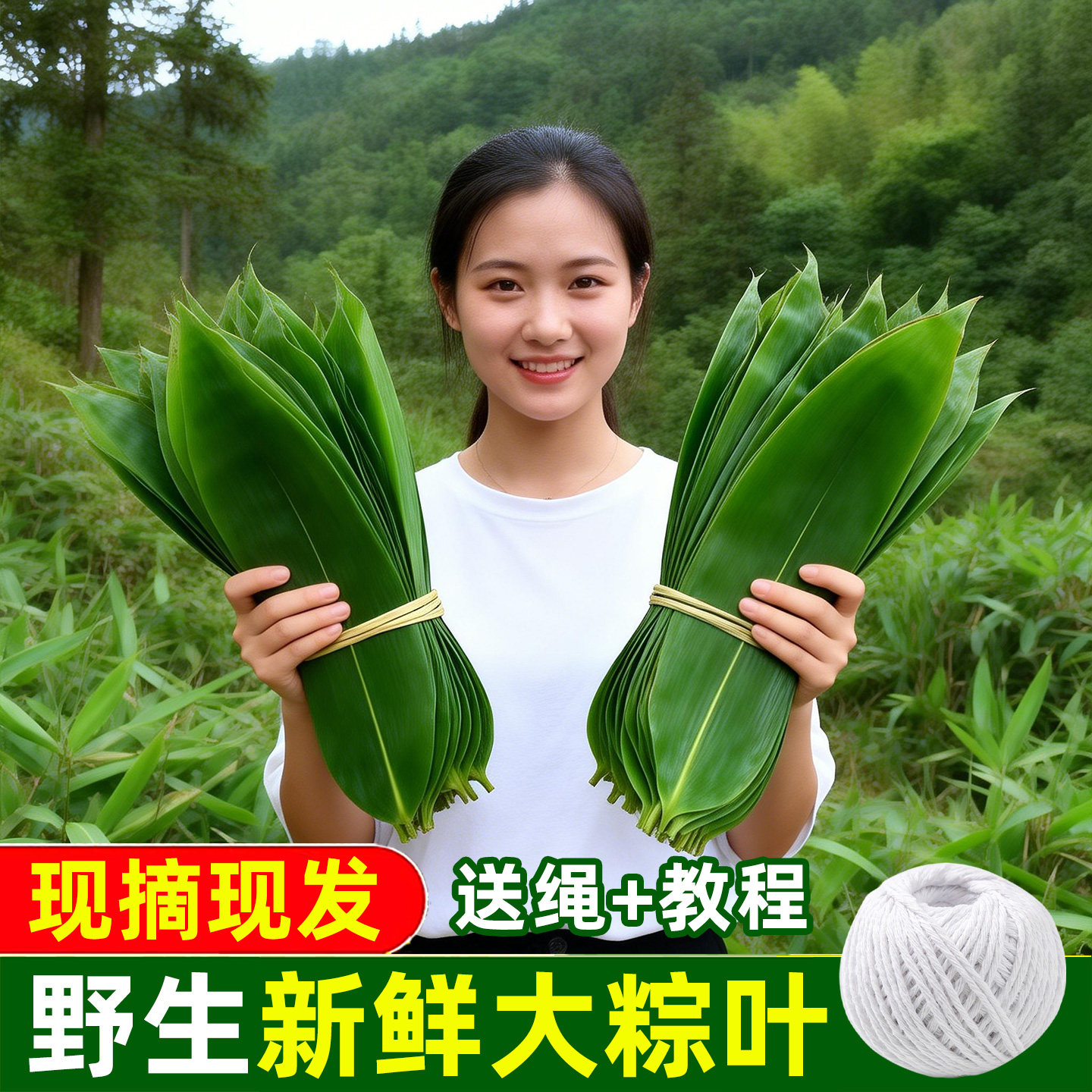 粽叶新鲜粽子叶大号包粽子专用现摘野生棕叶特大湖南箬叶布衣素食