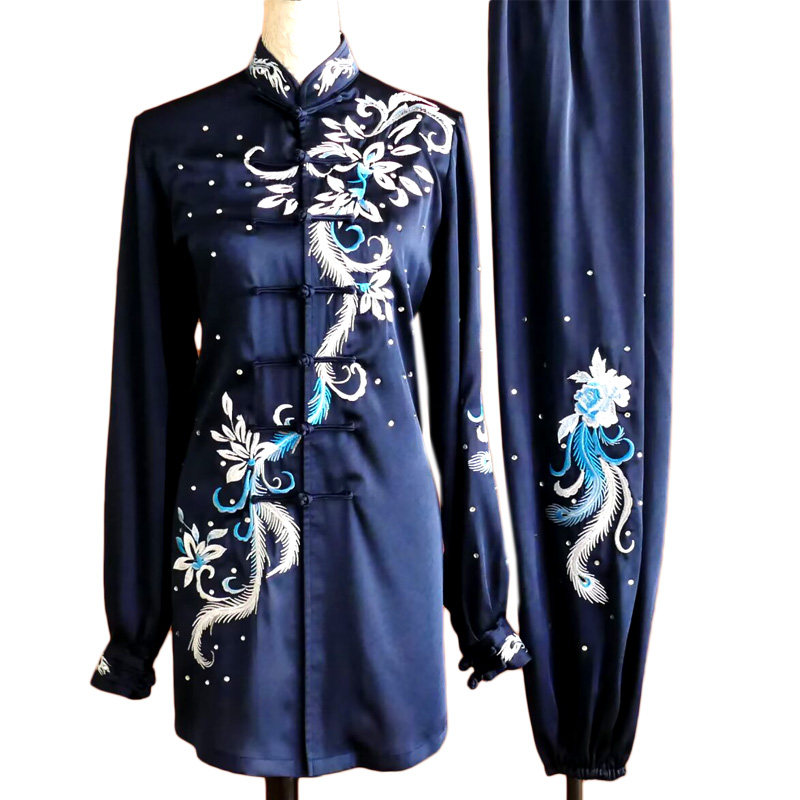 嘉远航刺绣太极服比赛服收腰加长修身健身气功表演服
