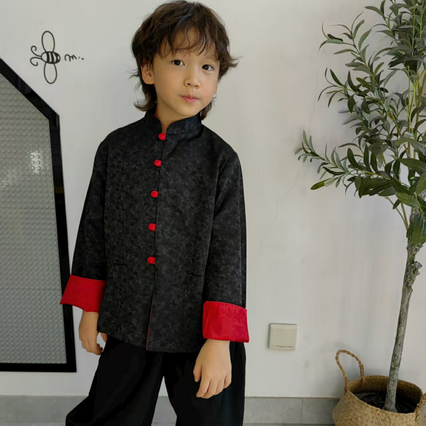 男童双面穿唐装轻奢红韵黑调新中式提花外套双层薄款春秋儿童汉服,童装/婴儿装/亲子装,唐装,淘宝优惠券,粉丝福利购,淘宝优惠卷