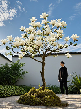 白玉兰花树苗带花苞盆栽矮化室外庭院老桩大树花卉紫玉兰植物花卉