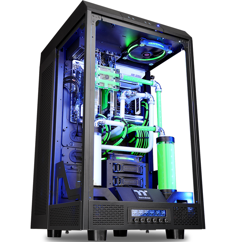 Tt（Thermaltake） The Tower 900黑色全塔机箱（三面透视/5MM强化玻璃/Modder设计/支持40cm显卡）三面5MM钢化玻璃