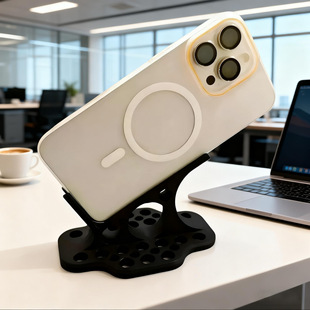 跨境新款3D打印躺卧式斜倚手机支架懒人居家床上侧卧多功能托架