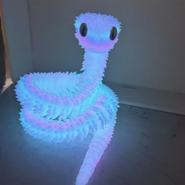 3D打印关节可活动夜光蝰蛇手办摆件动物模型男生儿童玩具