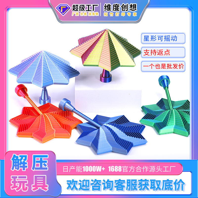 Expanded Sensory Fidget Star 扩展感官烦躁之星 3d八边形带