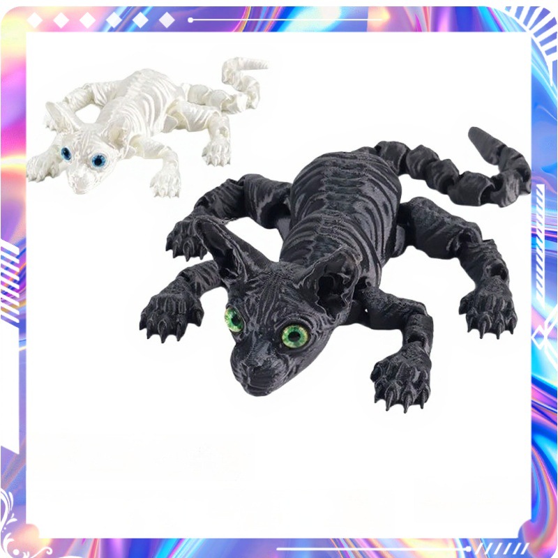 3d打印玩具无毛猫模型关节活动儿童手办小玩意摆件工艺品伴手礼