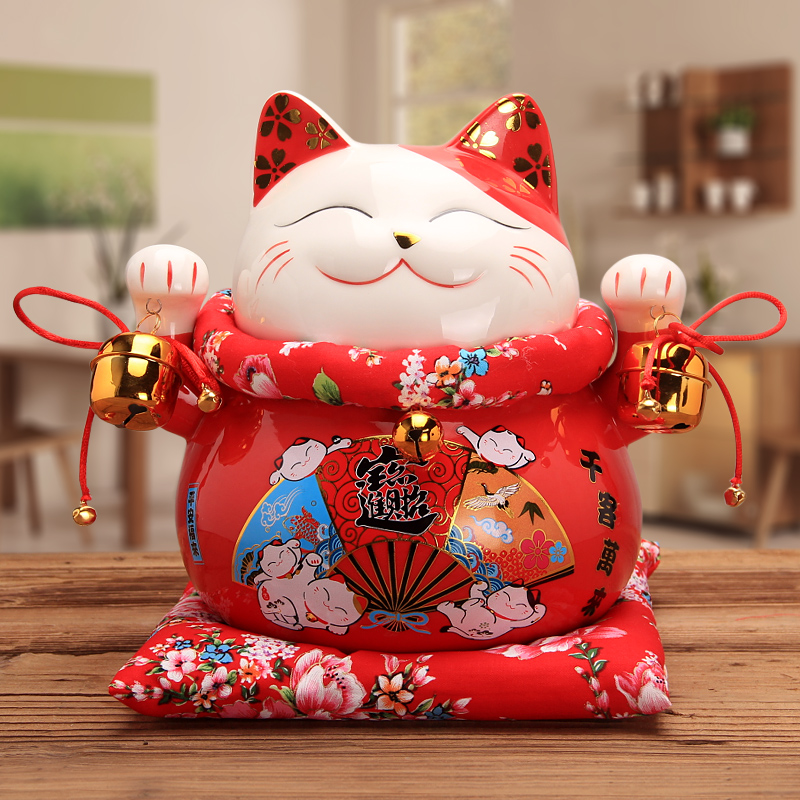 本器陶瓷招财猫摆件创意家居开业礼品电动摇手储蓄罐存钱罐饰品不包邮