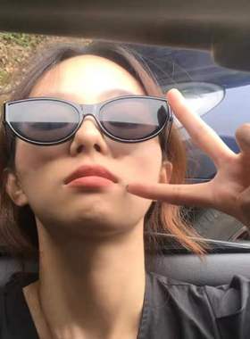 椭圆复古高级感女墨镜