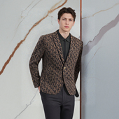 男士 轻奢大牌风 时尚 羊绒质感 一粒扣西服秋外套D2539 磨毛提花