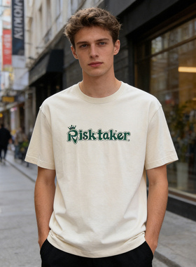 舒适弹力棉 时尚字母印花 品牌原单夏季男士圆领短袖T恤B4056