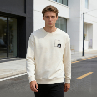 饰 春季 男士 高弹肌理纹 卫衣 刺绣小装 圆领休闲长袖 A3015 时尚