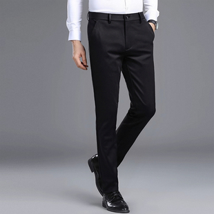 通勤职业西裤 保暖防寒商务休闲男裤 四面弹力YKK拉链冬季 加绒加厚