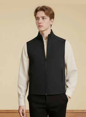 双织厚款 弹力舒适 简约立领秋男女士休闲马甲百搭背心马夹A3067