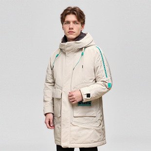 羽绒服冬季 长款 外套F1105 加厚防风保暖休闲连帽男士 90鸭绒填充