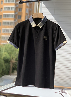 精致刺绣 夏季撞色小领男士休闲短袖T恤POLO衫B3353