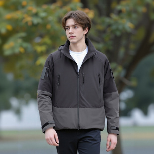 加厚隐藏帽羽绒服F1089 防风雪户外男士 鼎级戈尔面料 6条YK拉链