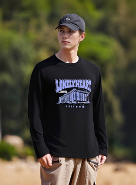 舒适1OO棉 时尚印花 春夏季男士圆领休闲长袖T恤衫A3039