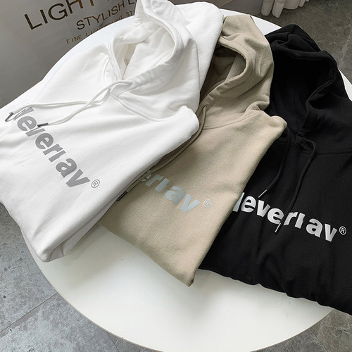 750克 棉毛圈 时尚宽松阔版男女士春秋季休闲连帽卫衣A2919