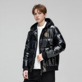 丝绒连帽轻奢男士 鹅绒 进口镭射三防料 加厚羽绒服冬F927