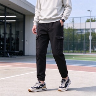 时尚多袋工装裤 品牌原单秋季松紧腰男士微束口休闲运动长裤H1160