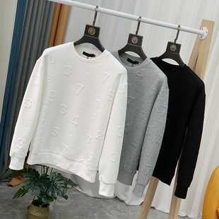 长袖 立体浮凸字母纹 卫衣上衣A2706 男士 时尚 双织加厚保暖 秋冬季