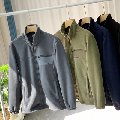 男厚款立领摇粒绒拉链上