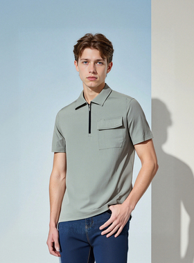 鸟家款 激光冲孔 无痕压胶 轻薄透气速干夏季男士户外POLO衫B3987