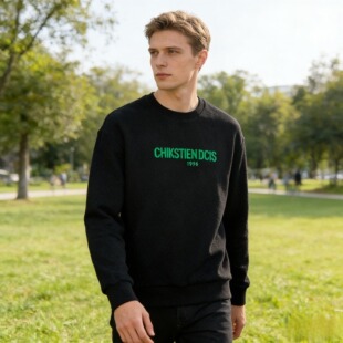 圆领休闲长袖 时尚 卫衣A2708 男士 春季 硅胶小标 弹力柔软华夫格