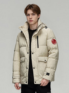 实力硬货！90白鸭绒填充！冬季时尚中长款男士羽绒服休闲外套F925