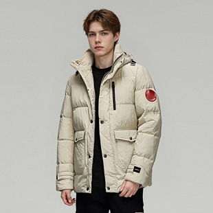 90白鸭绒填充 男士 冬季 中长款 羽绒服休闲外套F925 时尚 实力硬货