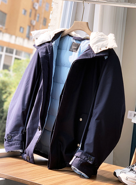 意大利户外 极地系列 90白鸭绒200克 时尚男士连帽加厚羽绒服F764