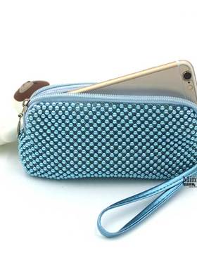 大款工艺卡包双拉链可爱零钱包钥匙包逛街手拎泡珠硬币包零钱小包