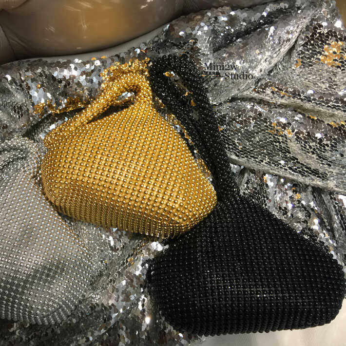 地雷款水滴状l铝片串珠晚宴手拎包迷你小巧手挽包可爱小手包潮袋